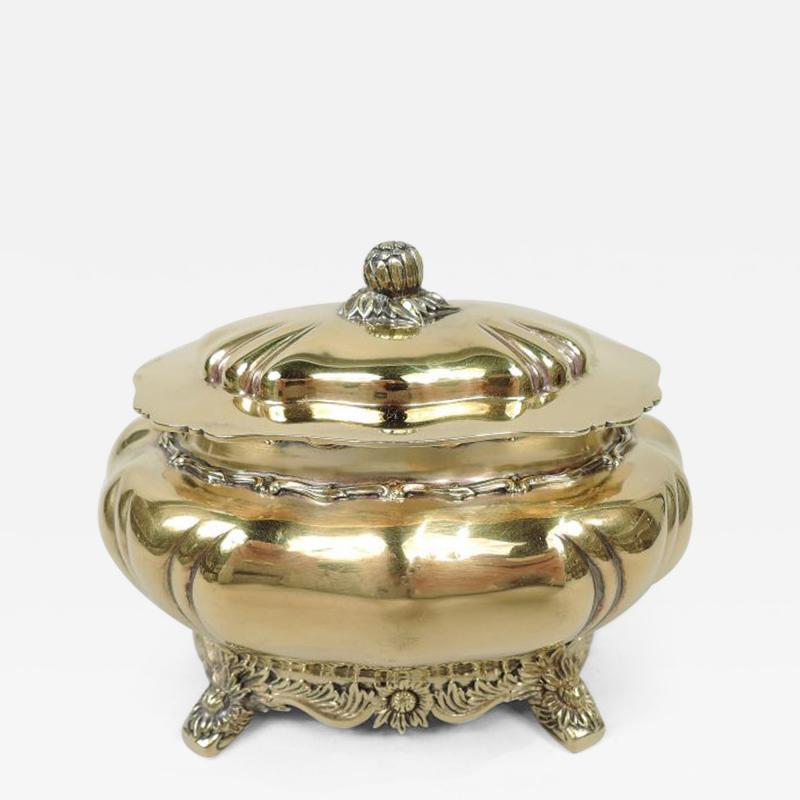  Tiffany Co Antique Tiffany Chrysanthemum Silver Gilt Box