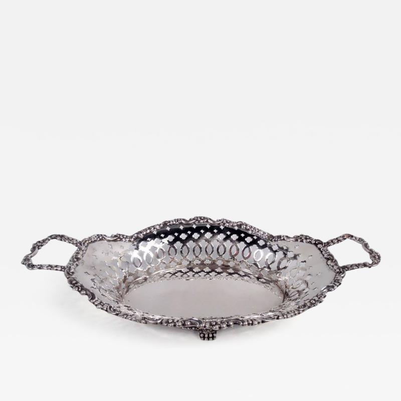  Tiffany Co Antique Tiffany Edwardian Classical Pierced Sterling Silver Bread Tray