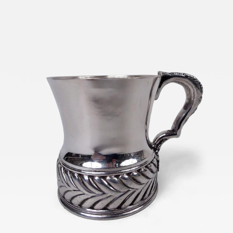  Tiffany Co Antique Tiffany Victorian Classical Baby Cup with Bold Wave Edge