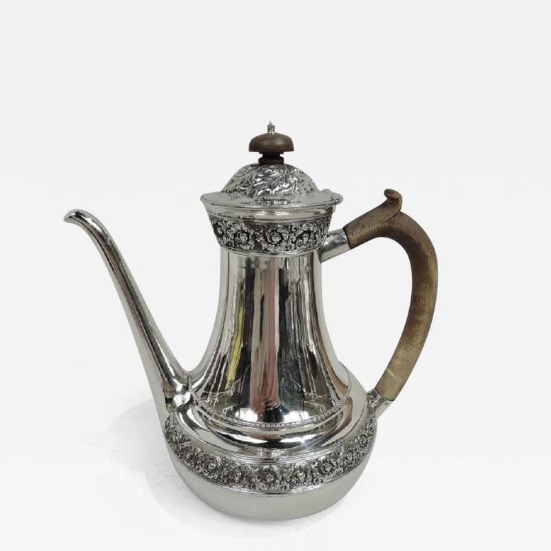  Tiffany Co Antique Tiffany Victorian Classical Repousse Sterling Silver Coffeepot