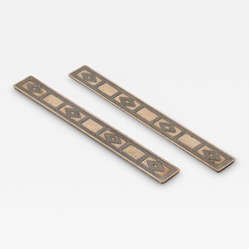  Tiffany Co Bronze Dore Blotter Holders in the Graduate Pattern signed Tiffany Co 