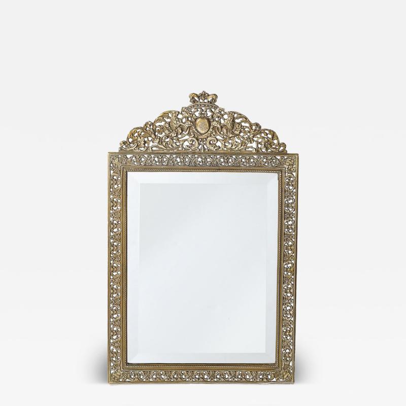  Tiffany Co Elegant Gilded Age Gilt Bronze Standing Mirror signed Tiffany Co