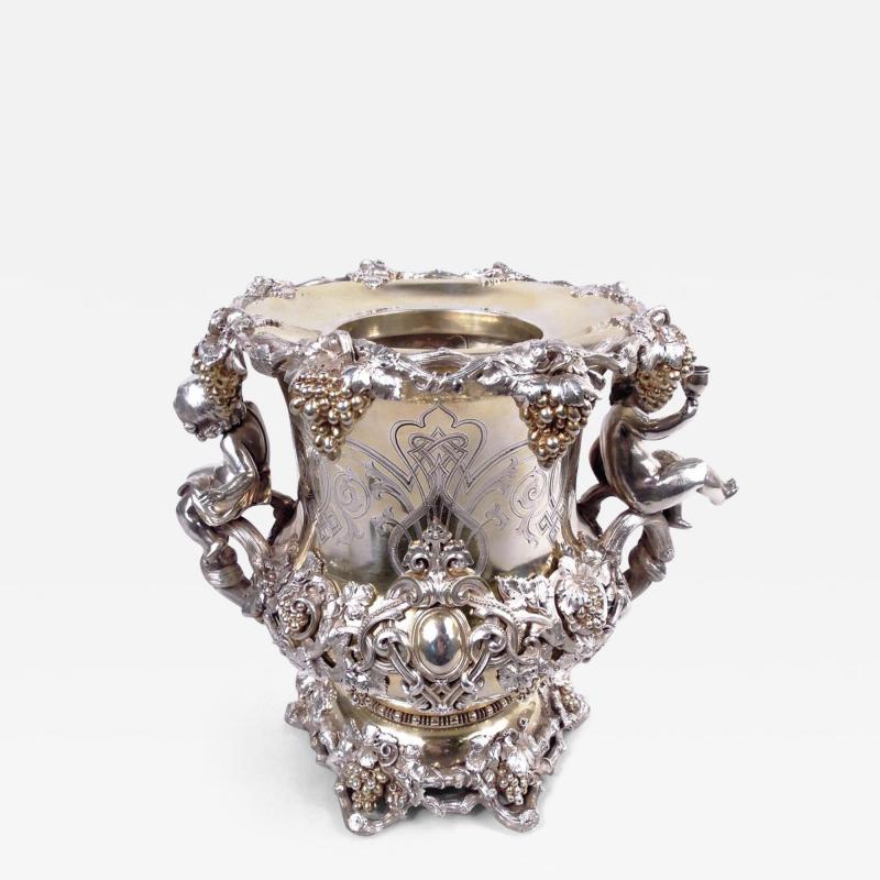  Tiffany Co Magnificent Tiffany Gilded Age Rococo Gilt Sterling Silver Wine Cooler