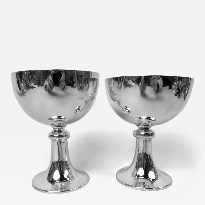  Tiffany Co Pair of Tiffany American Modern Classical Chalice Goblets