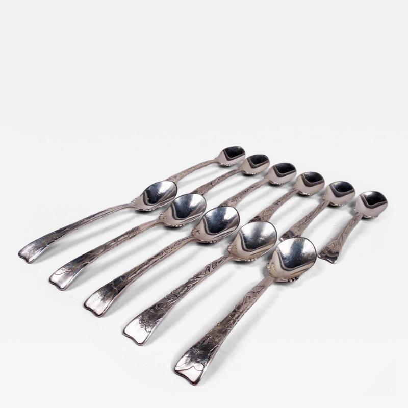  Tiffany Co Set of 11 Tiffany Lap Over Edge Sterling Silver Ice Cream Spoons