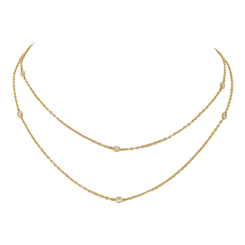  Tiffany Co TIFFANY CO 18K YELLOW GOLD 10 DIAMOND BY THE YARD ELSA PERETTI NECKLACE