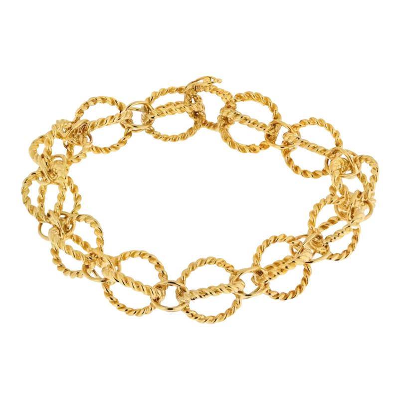  Tiffany Co TIFFANY CO 18K YELLOW GOLD SCHLUMBERGER CIRCLE ROPE BRACELET