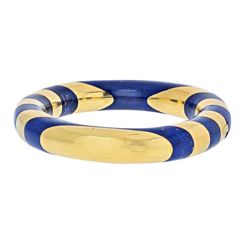  Tiffany Co TIFFANY CO PLATINUM 18K YELLOW GOLD BLUE LAPIS INLAY BRACELET