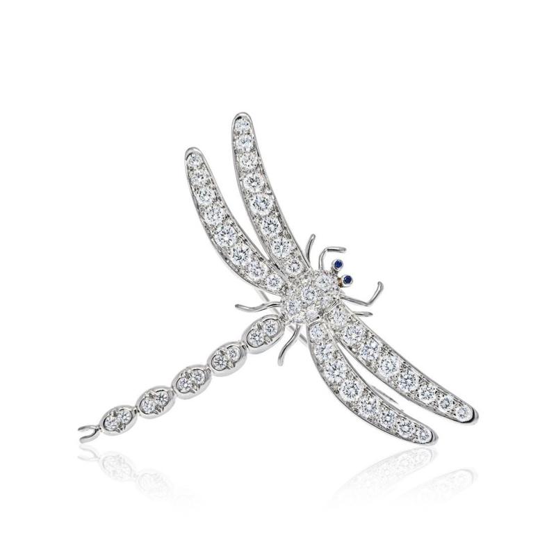  Tiffany Co TIFFANY CO PLATINUM DIAMOND DRAGONFLY 1996 BROOCH