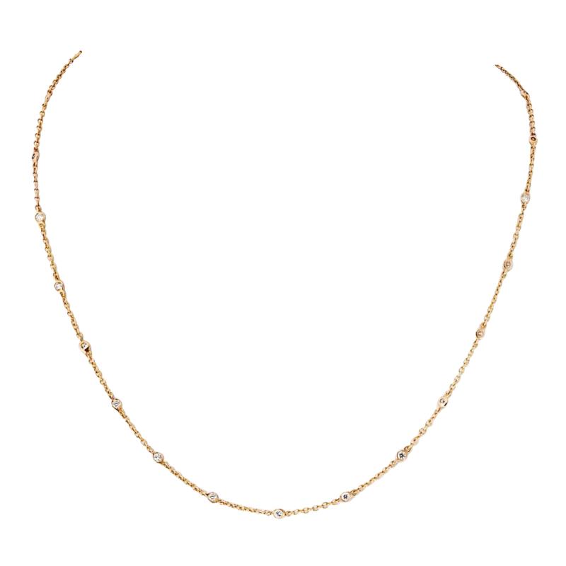  Tiffany Co Tiffany Co 18K Rose Gold Diamond By The Yard Necklace