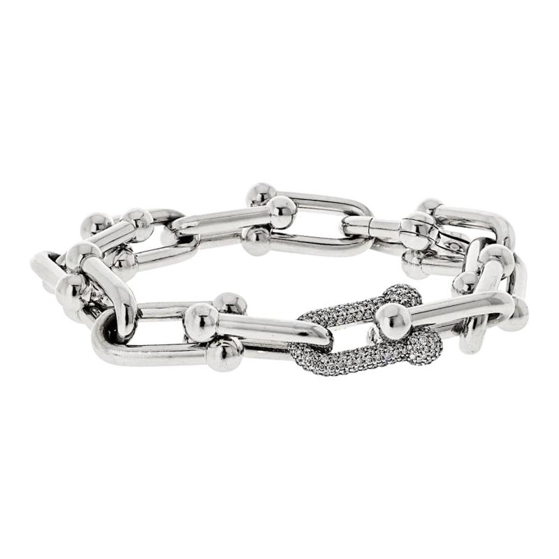  Tiffany Co Tiffany Co 18K White Gold Diamond HardWear Bracelet