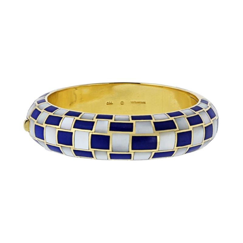  Tiffany Co Tiffany Co 18K Yellow Gold Lapis Inlay And Mother Of Pearl Checkerboard