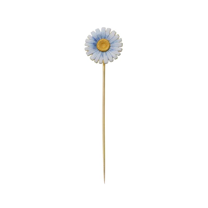  Tiffany Co Tiffany Co Antique Enamel Daisy Stick Pin