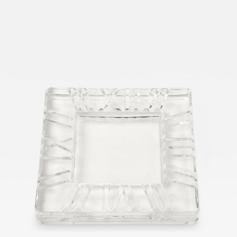  Tiffany Co Tiffany Co Atlas Crystal Cigar Ashtray Square Roman Numeral Catchall Signed