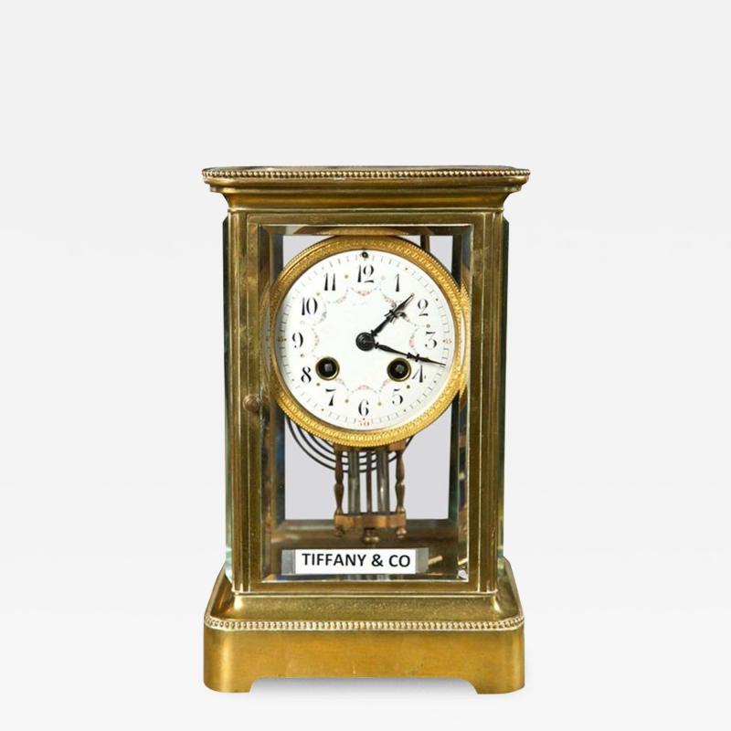  Tiffany Co Tiffany Co Carriage Clock Brass Glass France 1930s