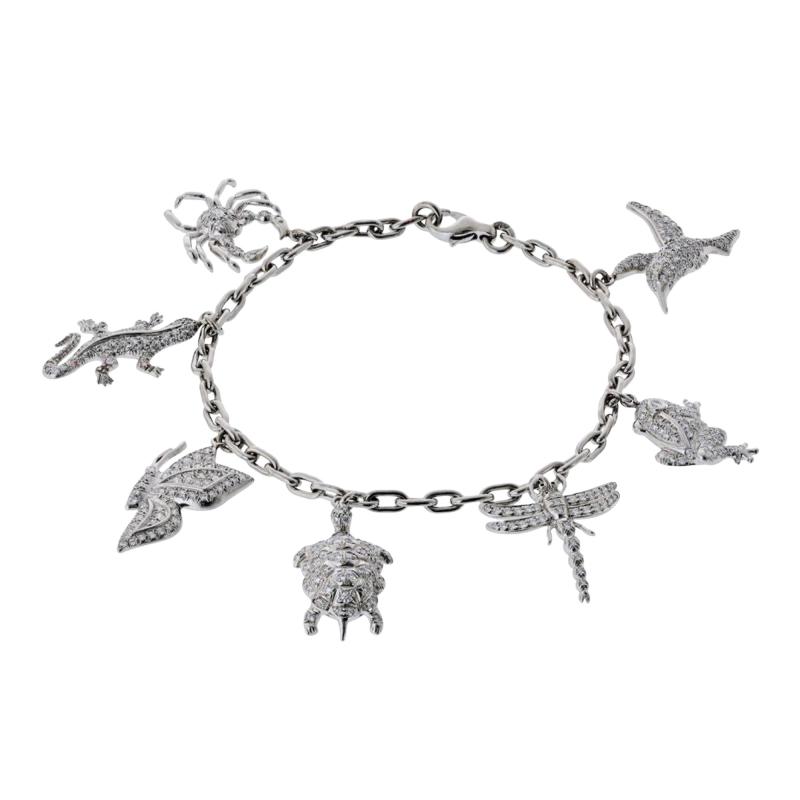  Tiffany Co Tiffany Co Charm Platinum 7 Charm Diamond Bracelet