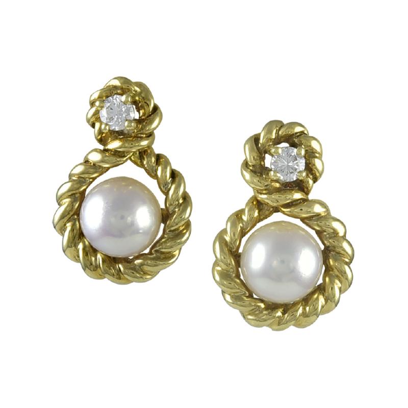  Tiffany Co Tiffany Co Diamond and Pearl Earrings