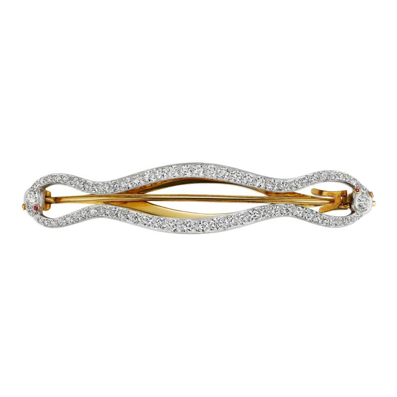  Tiffany Co Tiffany Co Edwardian Diamond Snake Barrette