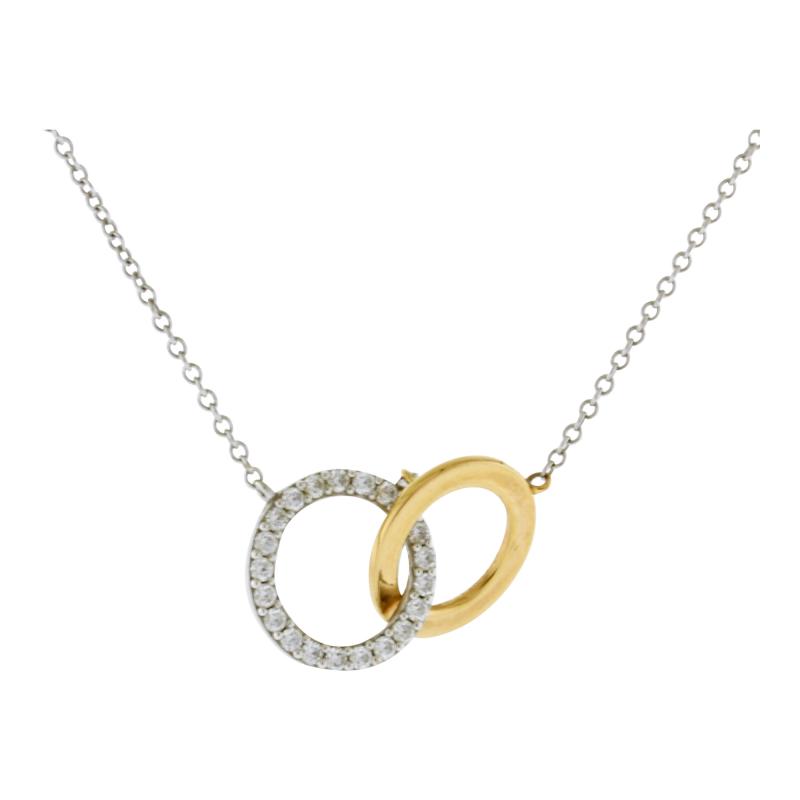  Tiffany Co Tiffany Co Interlocking Rings Necklace with Diamonds