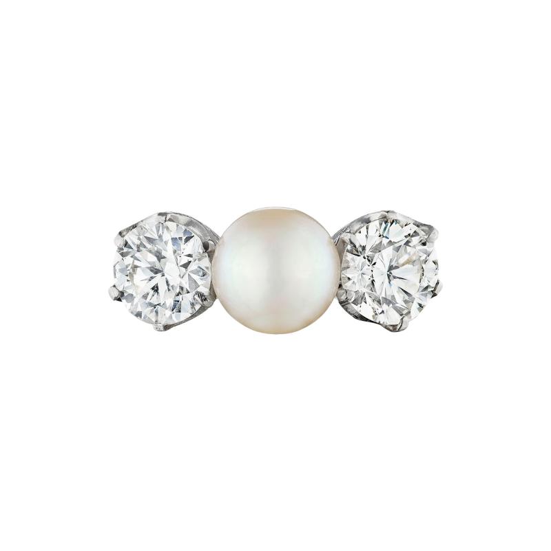 Tiffany Co Tiffany Co Natural Pearl and Diamond Ring