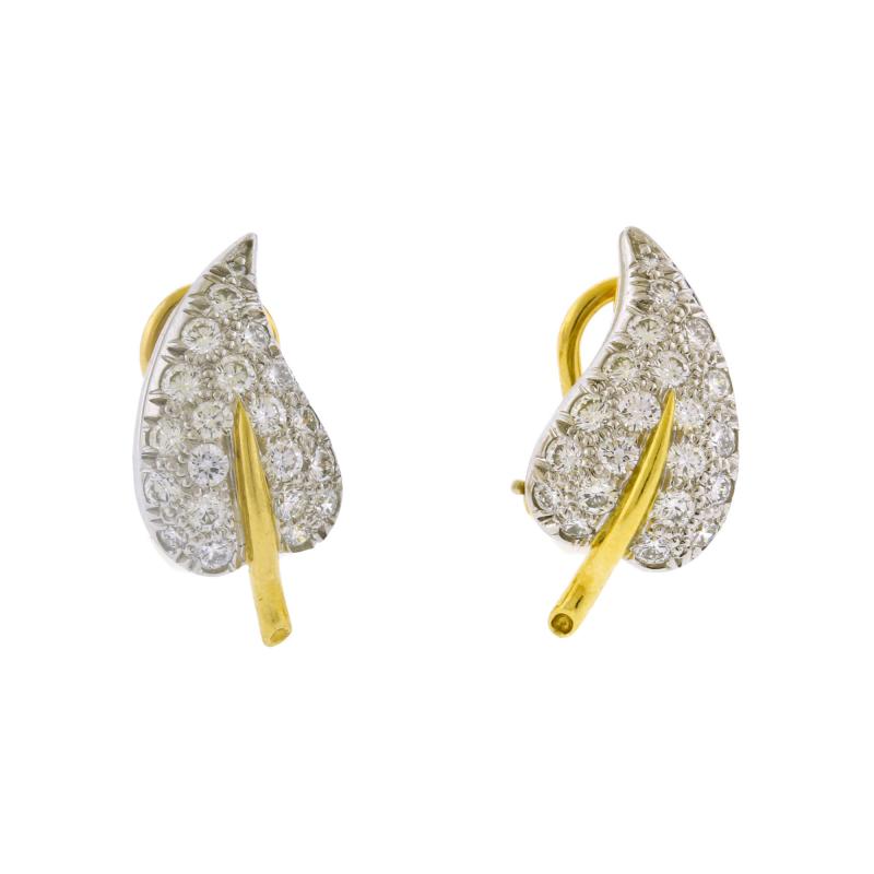  Tiffany Co Tiffany Co Schlumberger Diamond Leaf Earrings