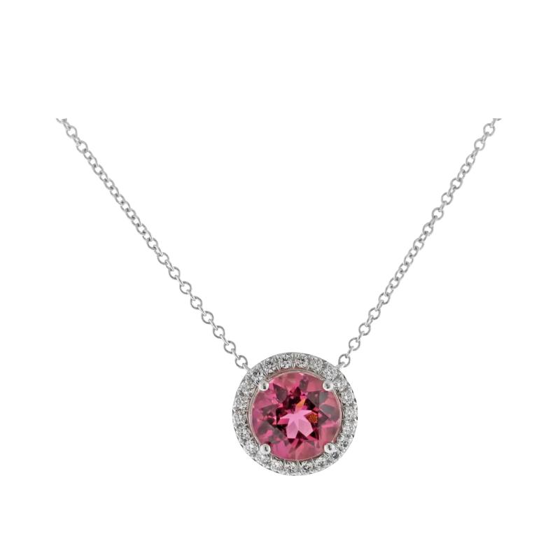  Tiffany Co Tiffany Co Soleste Pink Tourmaline Diamond Halo Pendant