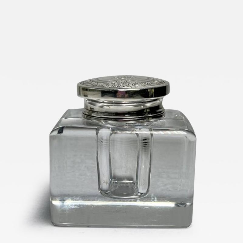  Tiffany Co Tiffany Co Sterling Silver Crystal Inkwell Paperweight