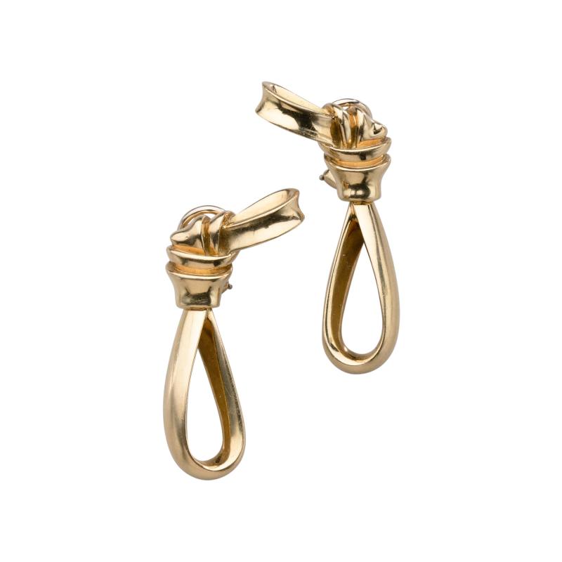 Tiffany Co Tiffany Company Gold Knotted Bow Earrings