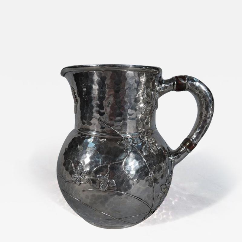  Tiffany Co Tiffany Mixed Metal Hand Hammered Sterling Silver Water Pitcher