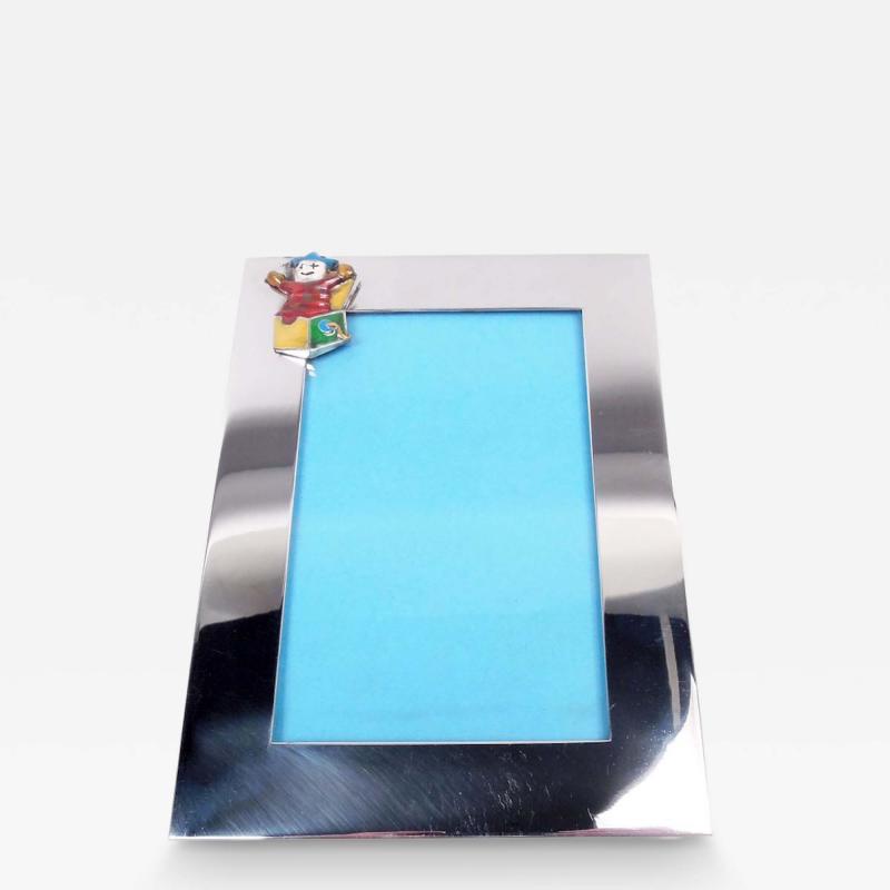  Tiffany Co Tiffany Modern Sterling Silver Enamel Jack in the Box Picture Frame