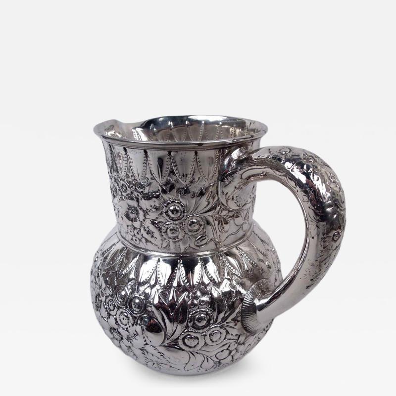  Tiffany Co Tiffany Victorian Classical Repousse Sterling Silver Water Pitcher