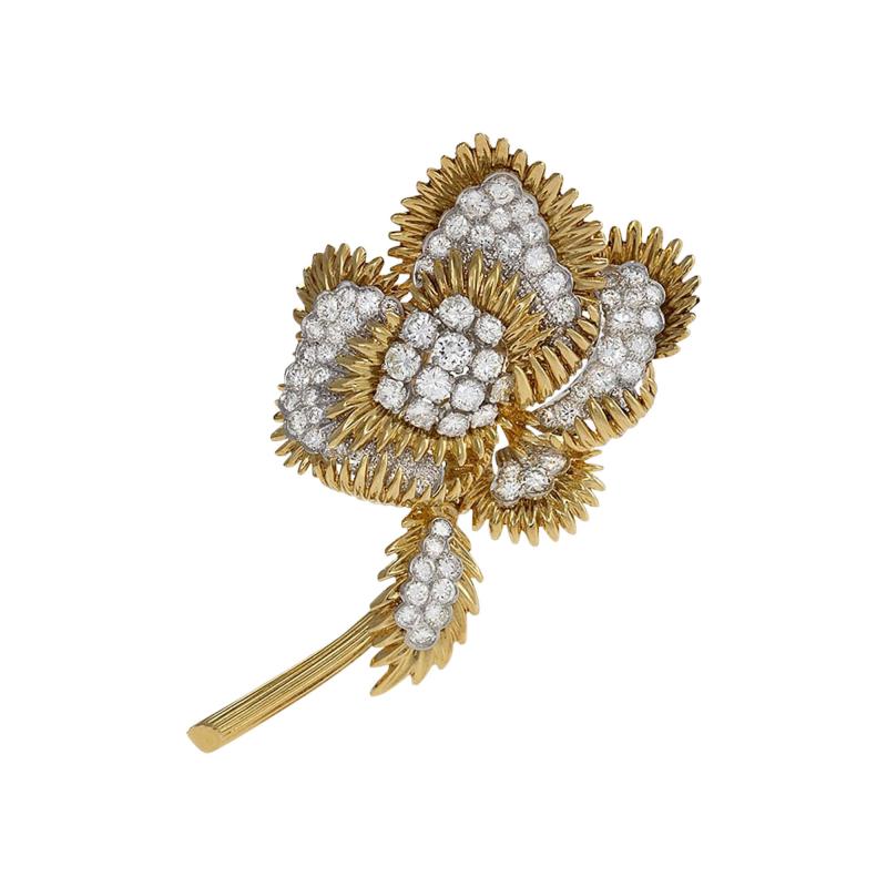  Tiffany and Co Gold and Platinum Brooch with Diamonds by Tiffany Co 