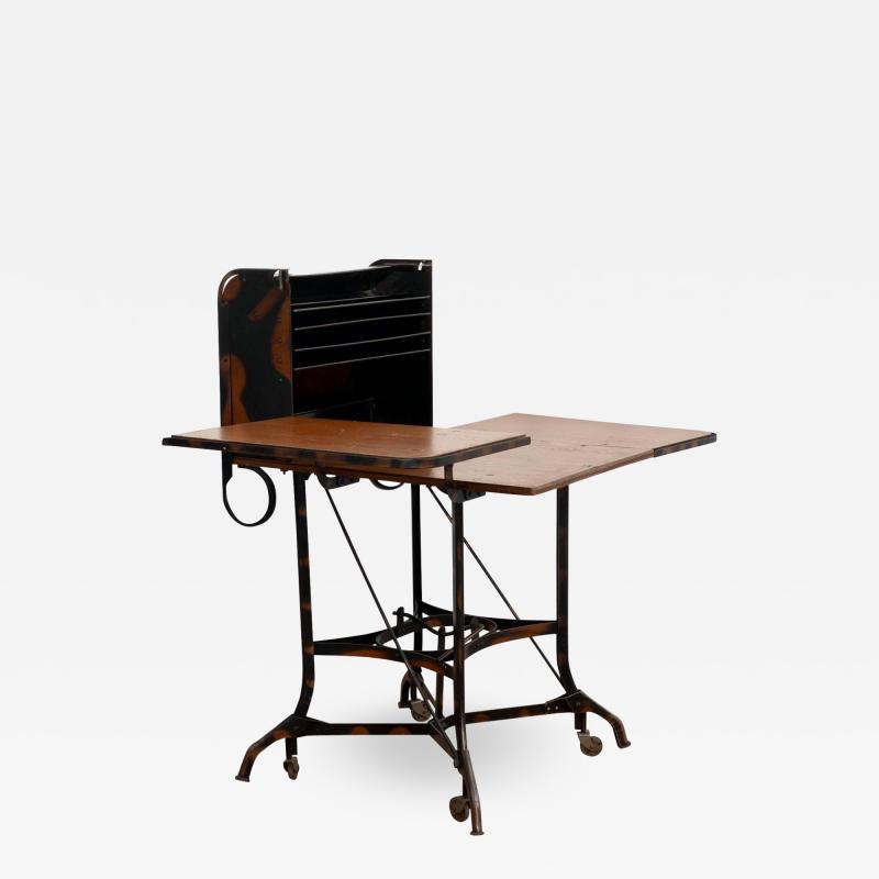  Toledo Metal Furniture Co Early Industrial Rolling Desk by Toledo