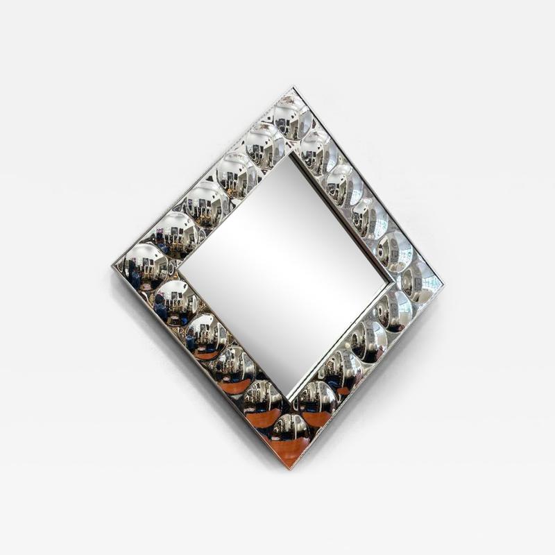  Turner Turner Mfg Co 1960s 70s Silver Bubble Pop Art Frame Mirror Turner Manufacturing