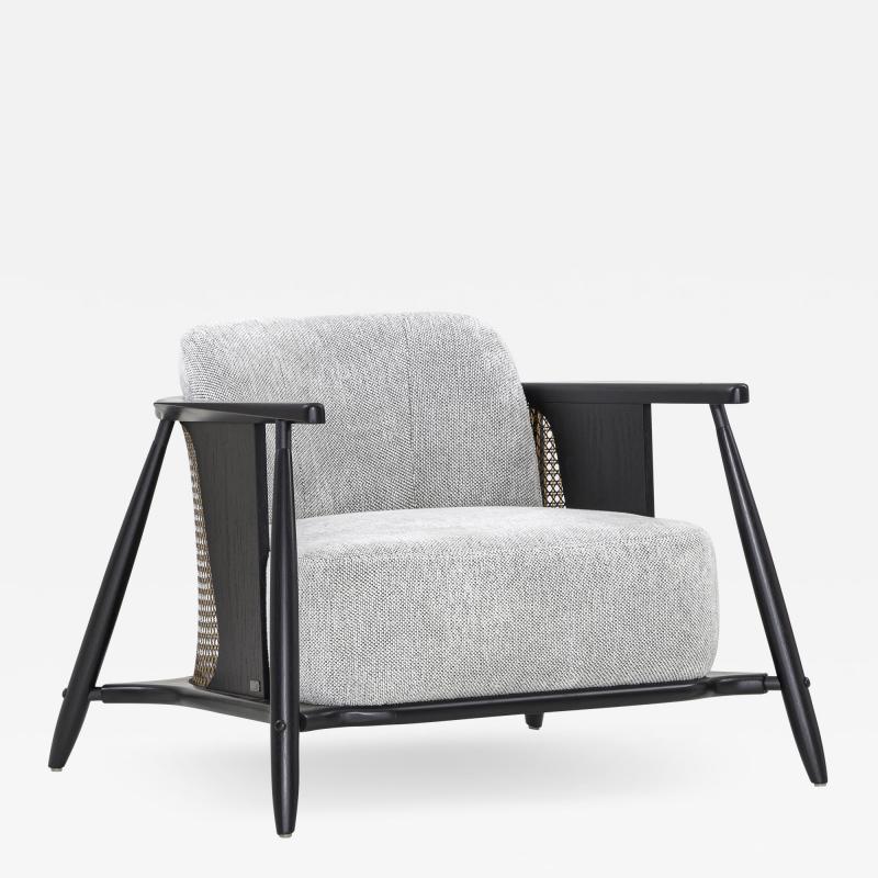  Uultis Design Laguna Occasional Chair in Grating Upholstery and Black Wood Frame