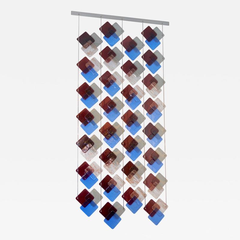  V v Glass Organic Modern Italian Geometric Gray Purple Aqua Murano Glass Curtain Divider