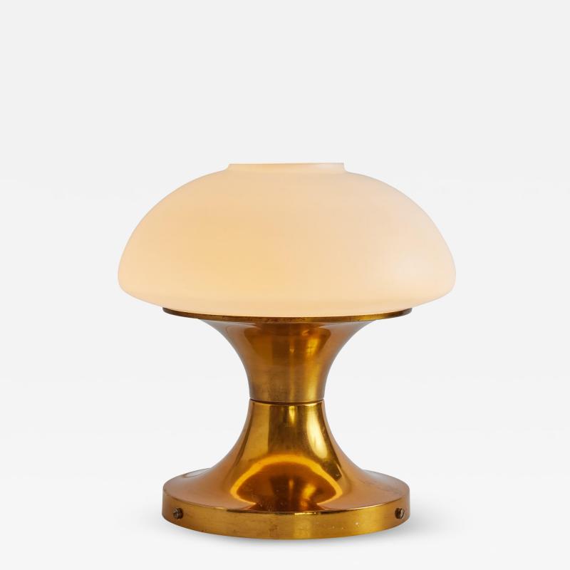  VEB Leuchten Rare 1970s Brass Glass Table Lamp for AKA Elektrik East Germany