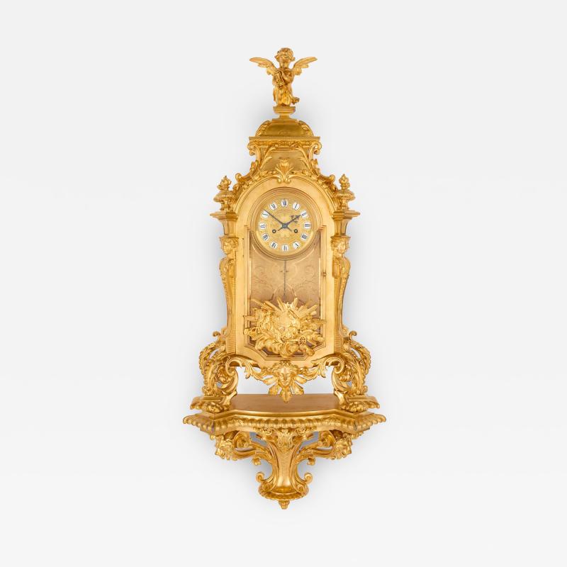  VICTOR PAILLARD Very large 19th century French cartel clock by Paillard