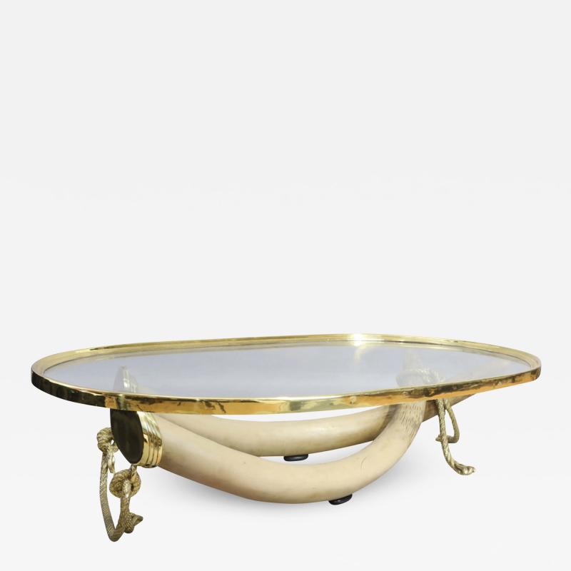  Valenti Italo Valenti Faux Tusk and Gilt Bronze Coffee Table