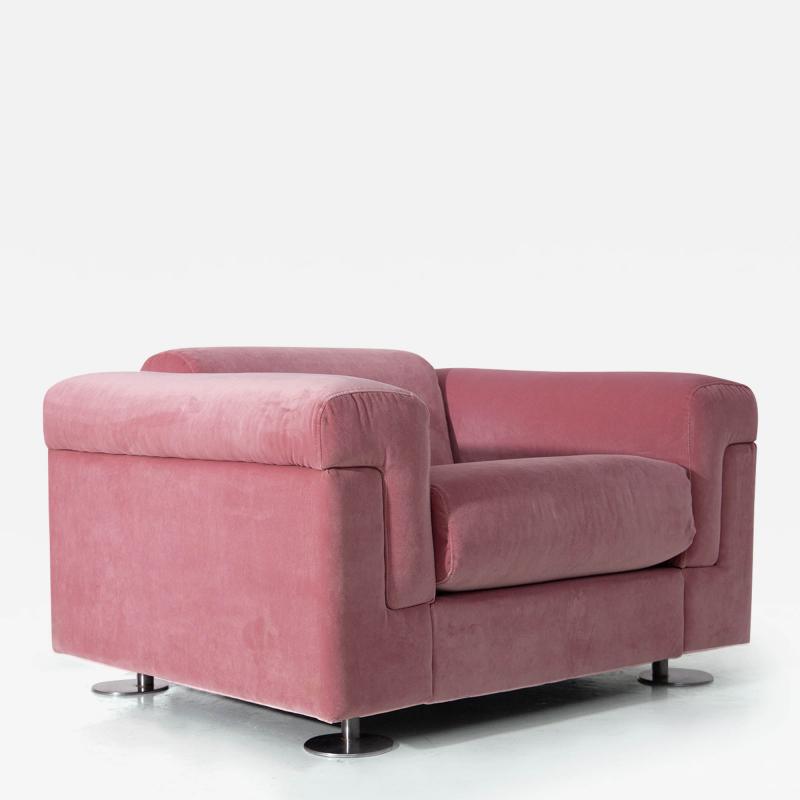  Valeria Borsani Alfredo Bonetti D120 Pink Velvet Armchair by Valeria Borsani and Alfredo Bonetti for Tecno