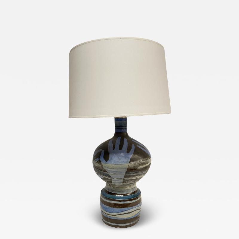  Vallauris 1960s hand ceramic lamp by Vallauris