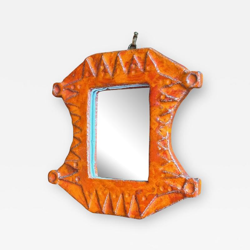  Vallauris Ceramic mirror by Herl Vallauris France 1960s