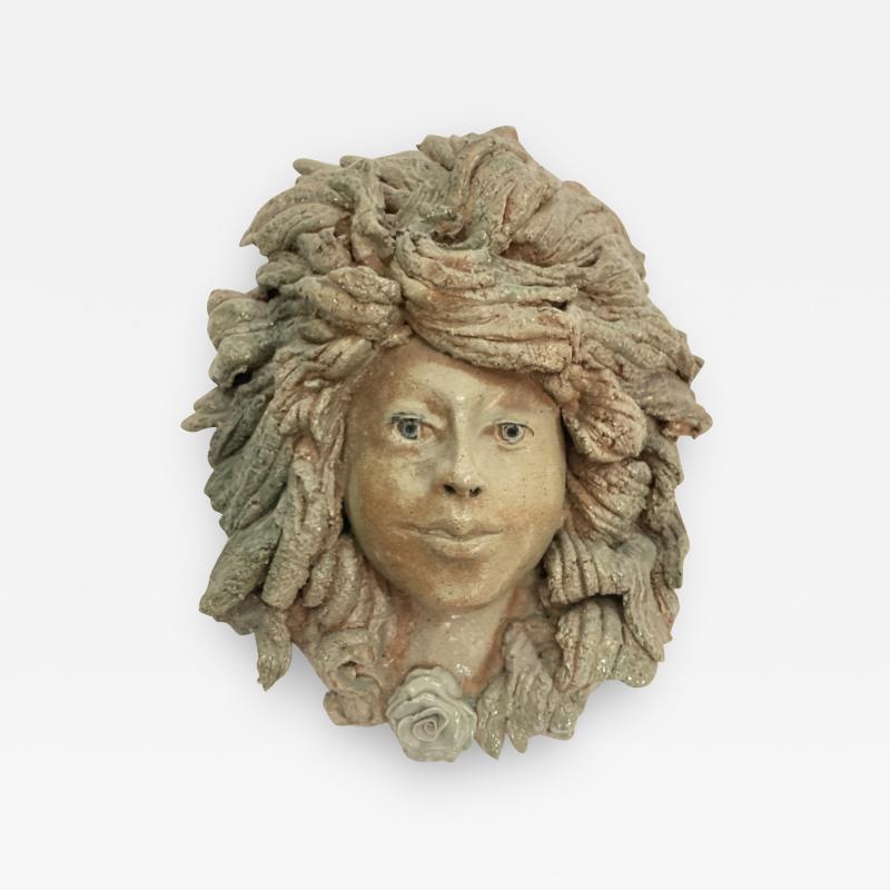  Vallauris One of a kind ceramic head wall sculpture