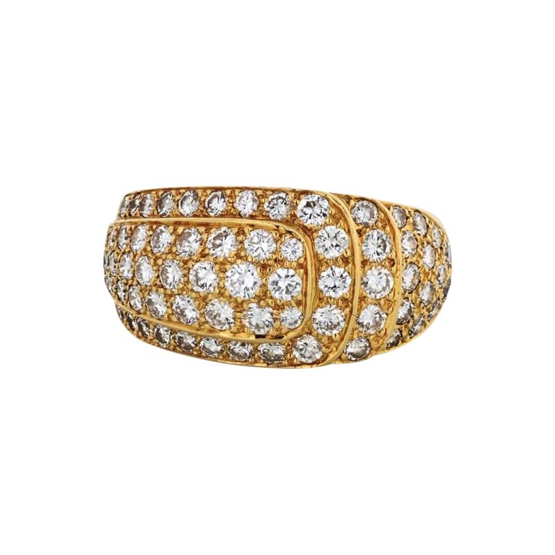  Van Cleef Arpels VAN CLEEF ARPELS 1980S 18K YELLOW GOLD PAVE 3 00CTTW DIAMOND RING