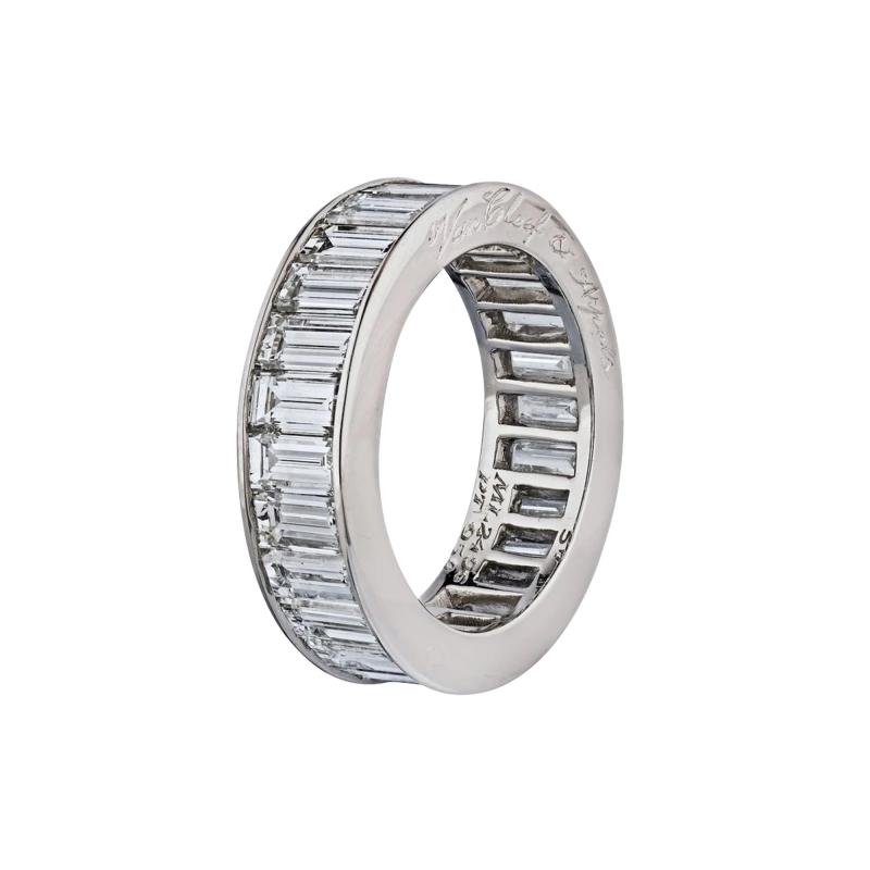  Van Cleef Arpels VAN CLEEF ARPELS PLATINUM 5 82CTTW BAGUETTE CUT DIAMOND ETERNITY BAND