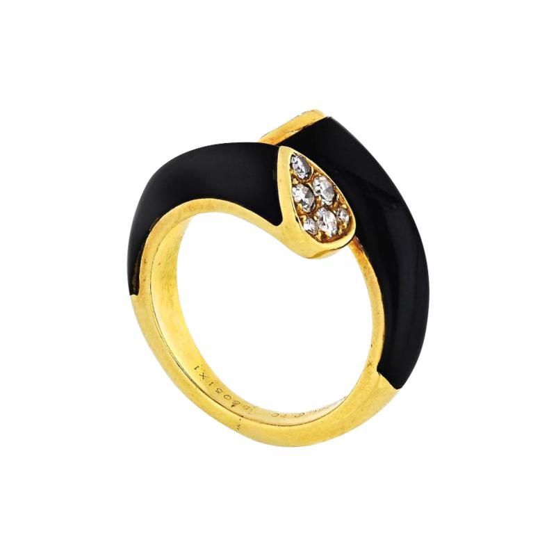  Van Cleef Arpels VAN CLEEF ARPELS TOI ET MOI 18K YELLOW GOLD DIAMOND BLACK ONYX RING