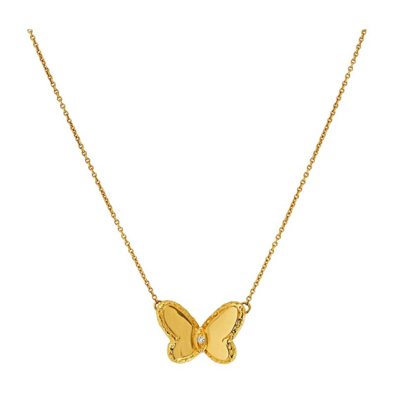  Van Cleef Arpels Van Cleef Arpels 18K Yellow Gold All Gold Vintage Butterfly Necklace