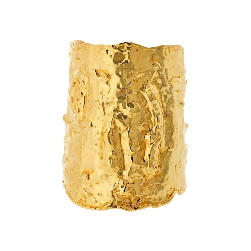  Van Cleef Arpels Van Cleef Arpels 18K Yellow Gold Manchette Hammered Cuff Bracelet