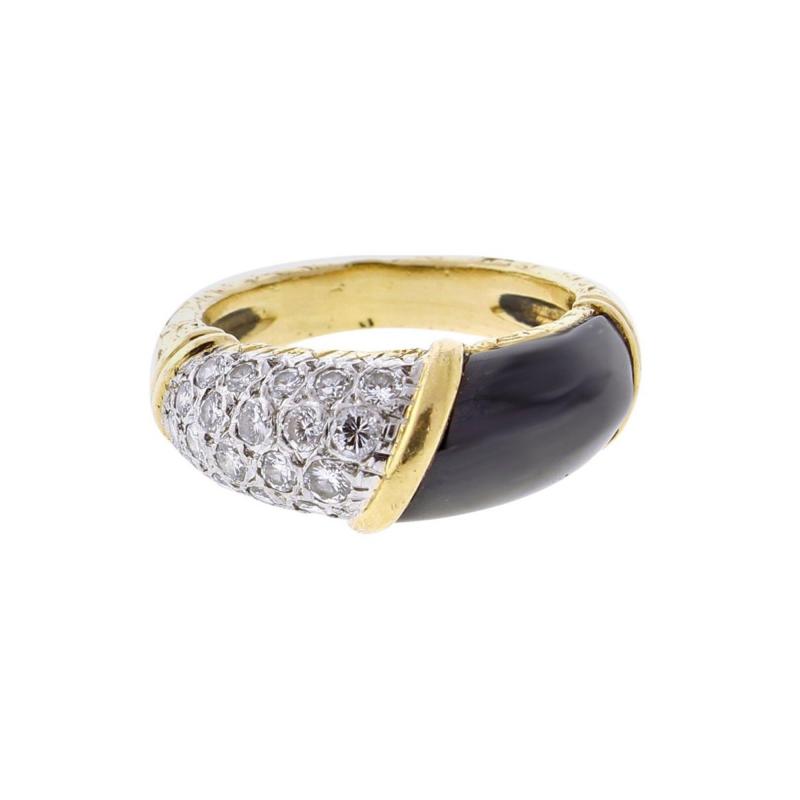  Van Cleef Arpels Van Cleef Arpels Black Diamond and Onyx Band Ring