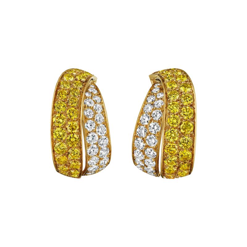  Van Cleef Arpels Van Cleef Arpels Fancy Yellow Diamond Hoop Earrings